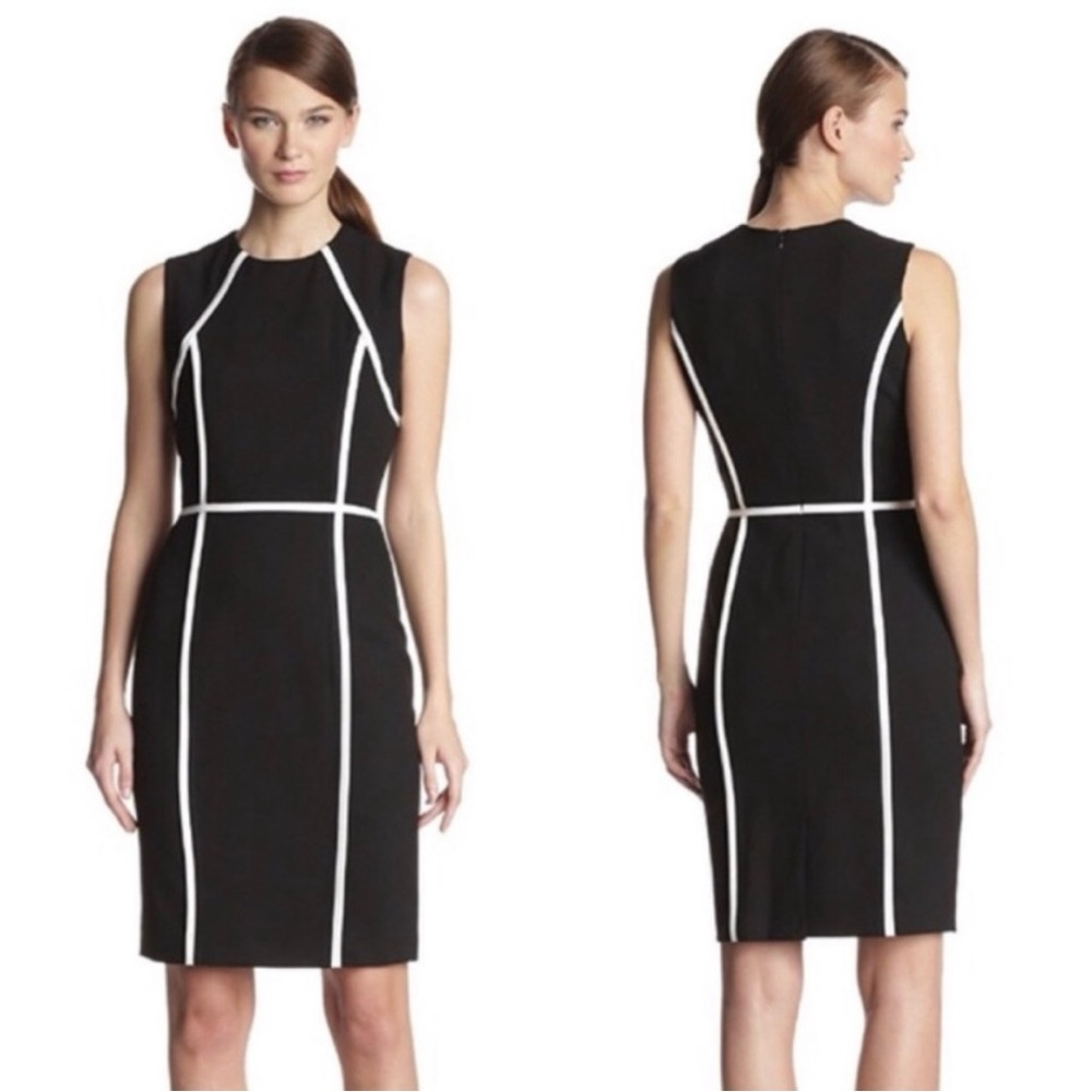Calvin Klein black and white sleeveless dress, size 6